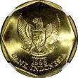 100 Rupiah INDONESIA 1998  Buffalo Racing NGC MS67 GEM BU KM# 53 (21)