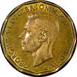 United Kingdom 3 Pence Great Britain George VI Nickel-Brass 1943  WWII Issue High Grade KM849(1) Uncertified
