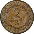 Bronze Denmark Frederik VIII  1907 VBP GJ 2 Ore KM# 805 (21 235) Uncertified