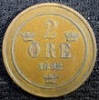 Sweden Oscar II Copper 1892 2 Ore Mintage-688,000 KM# 746  (23 120) Uncertified