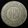 400 Reis BRAZIL Copper-Nickel 1919  Liberty 30.2mm BETTER DATE KM# 520 (27 796) Uncertified