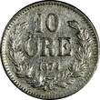 Sweden Oscar II Silver 1874 ST 10 Ore KM# 737 (13 770) Uncertified