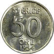 Sweden Gustaf VI Silver 1954 TS 50 Ore UNC KM# 825 (22 004) unz