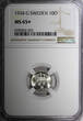 Sweden Gustaf V Silver 1934 G 10 Ore NGC MS65+ GEM BU SCARCE KM# 780 (023)