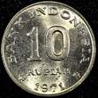 10 Rupiah INDONESIA Copper-Nickel 1971  FAO GEM BU KM# 33 (24 261) Uncertified