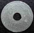 10 Centimes TUNISIA Zinc 1942  WWII Issue HIGH GRADE KM# 267 (23 049) Uncertified
