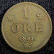 1 Öre Sweden Oscar II Bronze 1899  Large letters KM# 750 (23 154) Uncertified