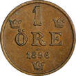 1 Öre Sweden Oscar II Bronze 1896  Extra Large letters UNC KM# 750 (21 930) unz