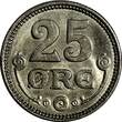 Denmark Christian X 1920 VBP GJ 25 Ore 1st DATE Ch.UNC KM#815.2a (15 017) unz