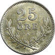 25 Öre Sweden Gustaf V Silver 1917 W   KM# 785 (22 056) Uncertified
