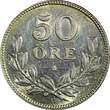 SWEDEN Gustaf V Silver 1929 G 50 Ore Nice Toned BETTER DATE KM# 788 (22 001) Uncertified