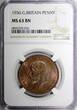 United Kingdom 1 Penny GREAT BRITAIN George V Bronze 1936  NGC MS63 BN NICE TONING KM# 838 (026)