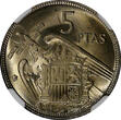 5 Pesetas Spain Francisco Franco,Caudillo 1957(64)  NGC MS63 TOP GRADED KM#786(5)