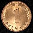 1 Pfennig Germany - Federal Republic 1950 F  GEM BU RED KM# 105 (27 276) Uncertified