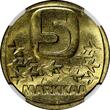 5 Markkaa Finland Aluminium-Bronze 1983 K  NGC MS65 1 GRADED HIGHEST KM# 57 (049)