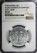 10 Centimes Algeria Aluminum 1918  NGC MS62 with J. Bory KM# TnA5 (041)