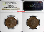 12 Skilling Denmark 1812 IC  Struck Over 1 Skilling NGC AU50 BN KM# 673.1 (135)