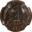 1 Santims Latvia Bronze 1939  NGC MS64 BN Rainbow Toned KM# 10 (023)