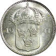 10 Öre Sweden Gustaf V (1907-1950) Silver 1941 G  GEM BU KM# 780 (22 080) Uncertified