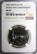 50 CENTS Australia 2005  NGC MS64 World War II Remembrance TOP GRADED KM# 746 (9)