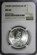 5 Francs Switzerland Silver 1969 B  NGC MS62 KM# 40 (001)