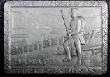 MEDAL AUSTRIA. PATRIOTIC CAP BADGE World War 1.Wacht an der Donau 52 mm x 38 mm
