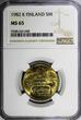 5 Markkaa Finland Aluminium-Bronze 1982 K  NGC MS65 1 GRADED HIGHEST KM# 57 (048)