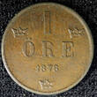 1 Öre Sweden Oscar II Bronze 1878  Large letters aUNC KM# 745 (23 164)