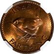 United Kingdom 1945 Farthing 1945 Great Britain George VI Bronze  NGC MS65 RB RED TONING KM# 843 (43)