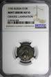 Russian Federation  RUSSIA Elizabeth Silver 1745 Grivennik Moscow NGC MINT ERROR AU53 C#16 (028)