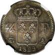 1/4 Franc 1949 FRANCE Charles X Silver 1829 A  NGC MS63 RAINBOW TONED KM# 722.1 (12)