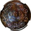 Bronze SWEDEN Carl XV Adolf  1870 1 ORE NGC MS63 RB RED-BROWN KM#705 (002)