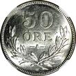 SWEDEN Gustaf V Silver 1927 W 50 Ore NGC UNC DETAILS SCARCE DATE KM# 788 (101) NGC unz DETAILS SCARCE DATE KM
