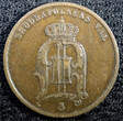 Sweden Oscar II Copper 1875 2 Ore SCARCE KM# 735  (23 119) Uncertified