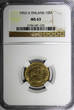 10 Markkaa Finland Aluminum-Bronze 1953  NGC MS63 KM# 38 (120)