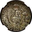 1/5 Sol PERU Silver 1911 FG-R  Mintage-250,000 NGC AU DETAILS Toned KM# 205.2(39)