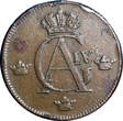 1 SKILLING SWEDEN COPPER 1802  OVERSTRUCK ON 2 ORE S.M. 1743-1768 KM#566 (2420) Uncertified