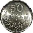 SWEDEN Gustaf V Silver 1928 G 50 Ore NGC MS62 KM# 788 (007)
