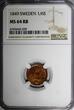 1/6 Skilling SWEDEN Oscar I Copper 1849  Mintage-536,544 NGC MS64 RB KM# 656 (09)