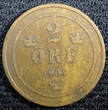 Bronze SWEDEN Oscar II  1904 2 Ore Large Letters KM# 746 (23 114) Uncertified