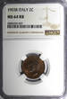 2 Centesimi Italy Vittorio Emanuele III 1903 R  NGC MS64 RB NICE RED KM# 38 (37)