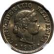 5 Rappen SWITZERLAND Copper-Nickel 1949 B  NGC MS65 HELVETICA KM# 26 (49)