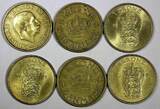 1 KRONE DENMARK LOT OF 6 COINS 1926-1958  KM# 837.2 ;KM# 824.1 ;835 ;824.2 (090) Uncertified
