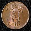 1 Penni FINLAND Nicholas II Copper 1916  Last Year Type UNC Toned KM# 13 (27 724) unz