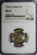 2 Annas India-British George VI 1941 (C)  Calcutta NGC MS61 NICE TONED KM# 541(5)