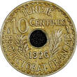 10 Centimes Tunisia Muhammad VI 1345 (1926)  ch.XF Toning KM# 254 (21 746) Uncertified