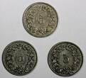 5 Rappen Switzerland LOT OF 3 COINS 1880-1899  BETTER SCARCE DATES KM# 26 (731) Uncertified