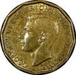 United Kingdom 3 Pence Great Britain George VI Nickel-Brass 1943  WWII Issue KM# 849 (21 426) Uncertified