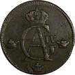 1/2 Skilling SWEDEN Gustaf IV 1803  OVERSTRUCK on 1 Ore (1730-1767) KM# 565 (691) Uncertified
