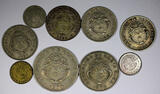 5 Centimos Costa Rica LOT OF 9 COINS 1914-1972 50, 25 1 Colón (20 918) Uncertified